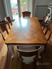 Tavolo a tiro in noce laccato stile provenzale