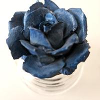 Profumiera rosa blu vetro trasparente altezza 9 cm