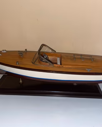 BARCA MOTOSCAFO MODELLINO LEGNO TEAK ANNI '60