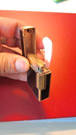 Accendino Dupont lacca nera e oro giallo funziona