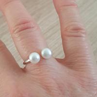 Anello in argento massiccio 925 e perla naturale 