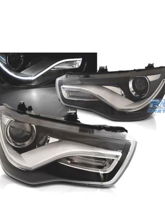 FARI AUDI A1 10-14 CON LUCI DIURNE A LED NERI