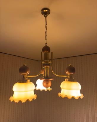 Set di Lampadario Vintage + 2 abat-jour coordinati