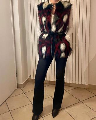 Gilet lungo in pelliccia sintetica Pinko