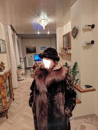 PELLICCIA CASTORO CON CAPPELLO E COLLO DI VOLPE