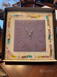 Orologio da parete  in vetro di Murano