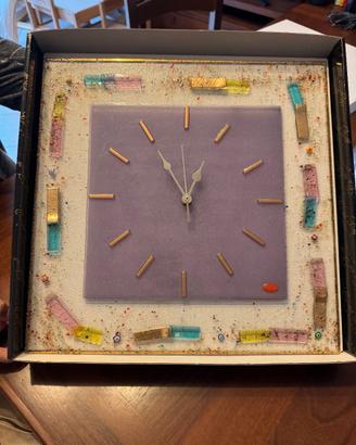 Orologio da parete  in vetro di Murano