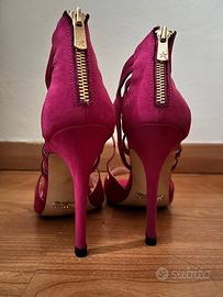 Sandali fucsia con tacco alto