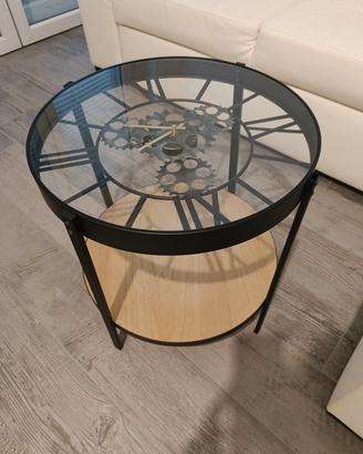 Tavolino da salotto con orologio funzionante 