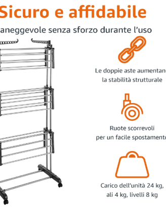 Stendibiancheria a torre da interni  4-livelli