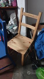 6 sedie in legno massiccio di pino 