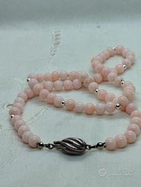 filo corallo rosa e argento 