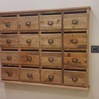 casellario porta lettere 16 casselle legno vecchio
