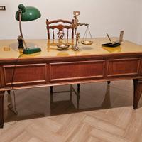 Scrivania vintage legno e vetro