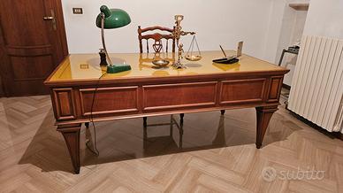 Scrivania vintage legno e vetro