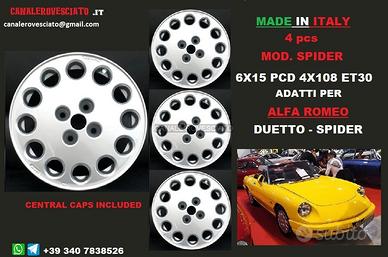 Cerchi 6jx15 4x108 et30 alfa romeo duetto spider