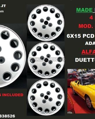 Cerchi 6jx15 4x108 et30 alfa romeo duetto spider