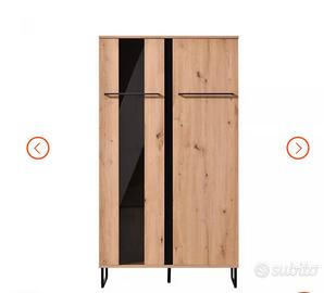 Credenza, mobile ingresso rovere/nero