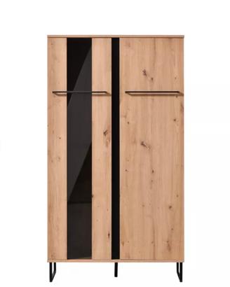 Credenza, mobile ingresso rovere/nero