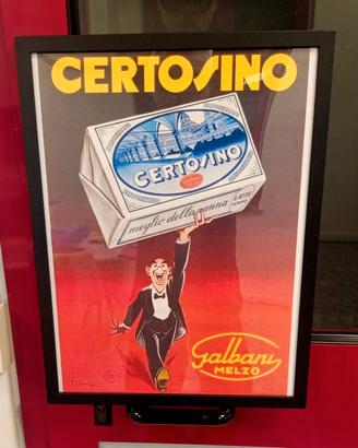 poster vintage anni 60 con cornice 