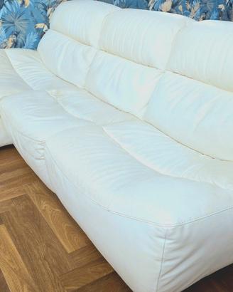 Divano pelle bianco chaisse longue