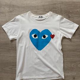T-shirt da uomo Comme des Garçons bianca e blu