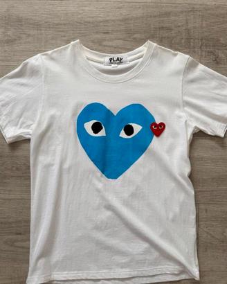 T-shirt da uomo Comme des Garçons bianca e blu
