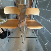 2 Sedie alte pieghevoli per penisola legno