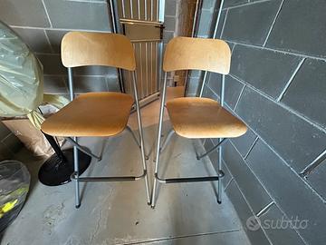 2 Sedie alte pieghevoli per penisola legno