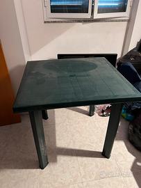 Tavolino in plastica quadrato