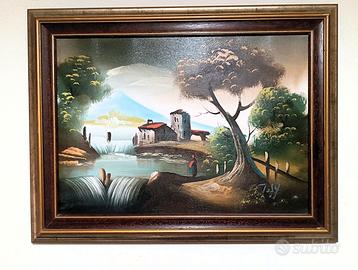 Quadro  firmato con doppia cornice