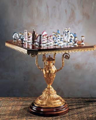 Tavolo da Gioco in Porcellana d'Arte "Tiche"