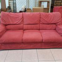 Divano in tessuto microfibra rossa
