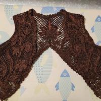 Coprispalle gilet pizzo marrone 