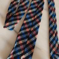 Cravatta in Lana Tweed Multicolor 1970's Vintage 