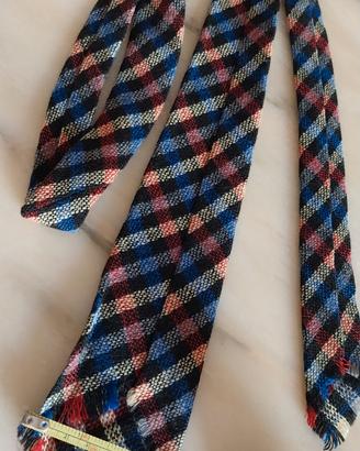Cravatta in Lana Tweed Multicolor 1970's Vintage 