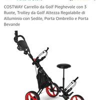 carrello da golf pieghevole COSTWAY