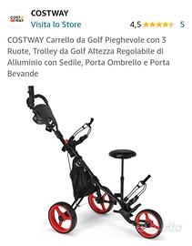 carrello da golf pieghevole COSTWAY