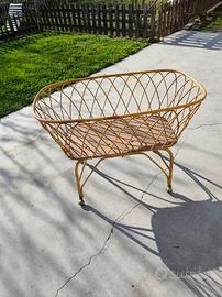 culla in vimini vintage 