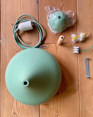 Lampadario alluminio 28x28x20 verde salvia 2 pz