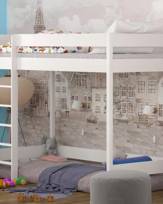 LETTO BIMBO SOPPALCO in legno con scaletta 200x90