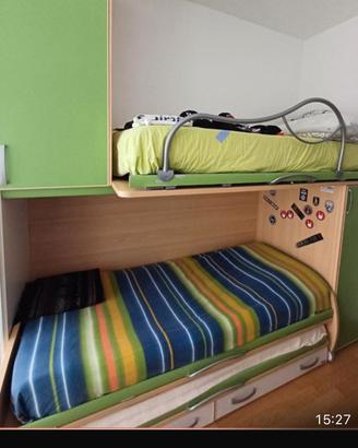 Letto a castello tre posti 