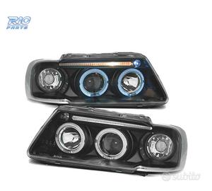 FARI OCCHI ANGELICI PER AUDI A3 8L 96-00 FONDO NER