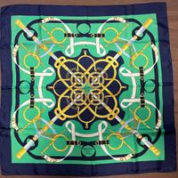 Foulard Hermès Carre 90 Eperon d'Or Golden in seta