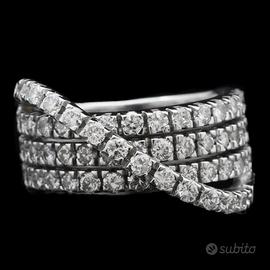ANELLO VERETTA A FASCIA ORO 18KT BRILLANTI 1.14 CT