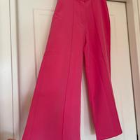 Pantaloni zampa fuxia rosa coquette taglia S