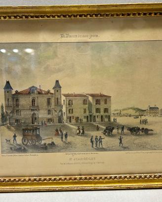 ANTICA LITOGRAFIA A COLORI META' XIX secolo