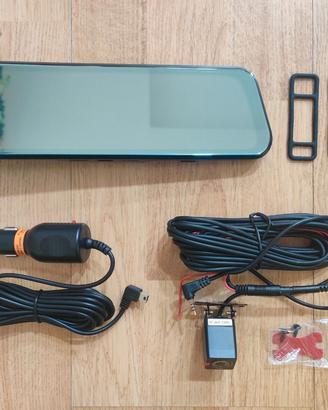 Dashcam specchietto 9,7" anteriore e posteriore