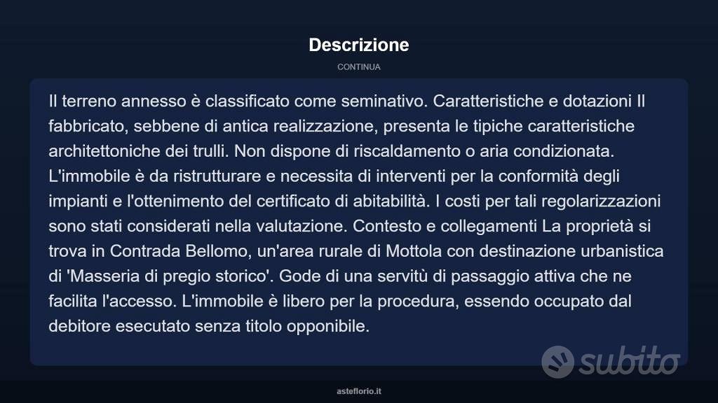 Immobile in asta di 788 m² a Mottola - Vista 4