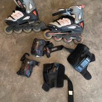 Pattini in linea rollerblade n 36/40 con protezion